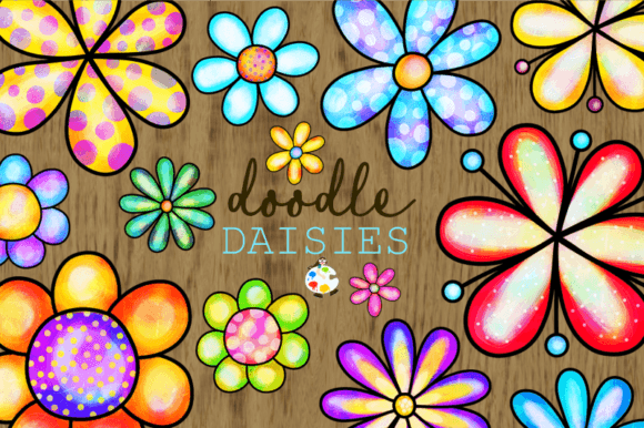 Download Doodle Daisy Flower Watercolor Clipart - Clipart Collection
