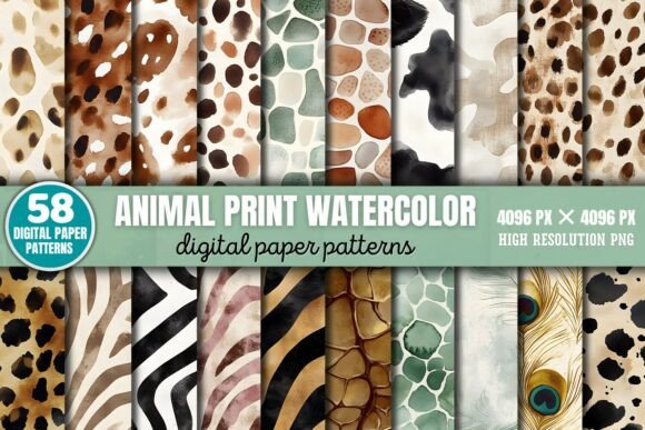 Download Animal Print Watercolor Patterns Digital - Watercolor patterns Collection