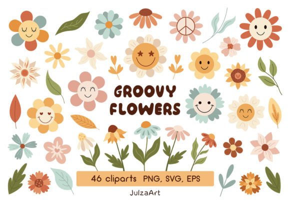 Download Retro Flower Clipart, Groovy Flower Svg - Clipart Collection