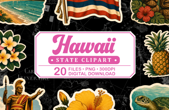 Download Hawaii Vintage Travel Clipart - Clipart Collection