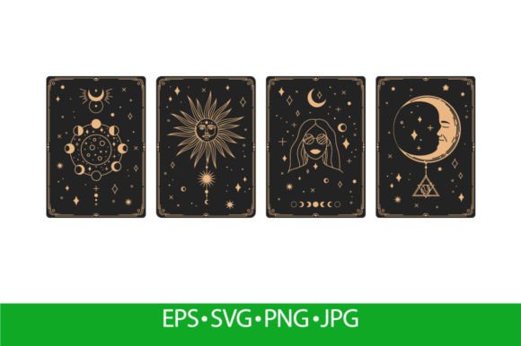 Download Mystical Astrology Tarot Bohemian Cards - Premium Bundle