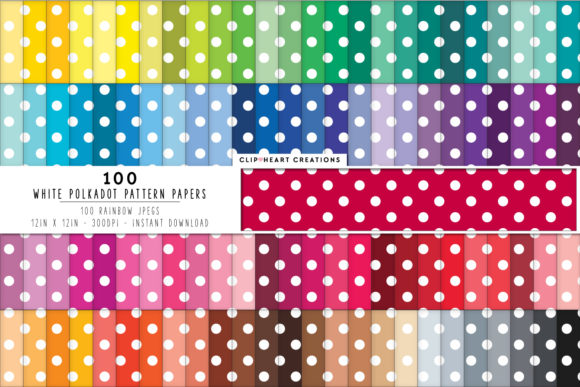 Download 100 Polka Dot Pattern Digital Paper Pack - Paper pack Collection