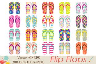 Download Flip Flops Clipart / Beach Shoes Graphics / Summer Vector Illustration - Clipart Collection