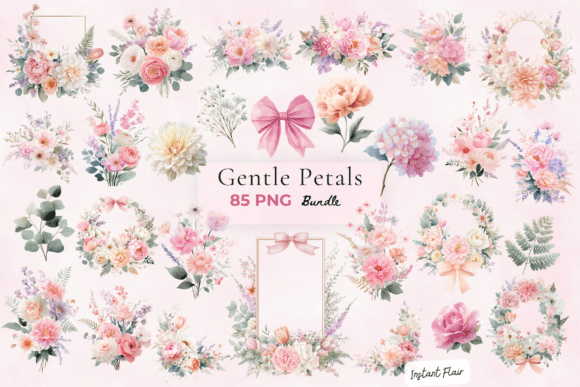 Download Gentle Petals Floral Clipart Bundle - Clipart Collection