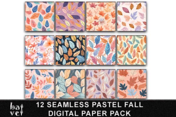 Download Fall Digital Paper Pack | Leaf Pattern - Paper pack Collection