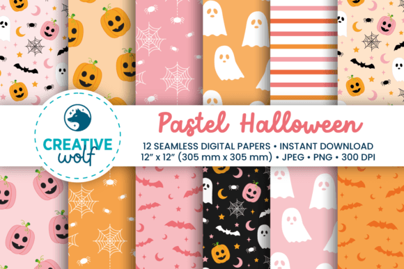 Download Pastel Halloween Digital Paper Pack - Paper pack Collection