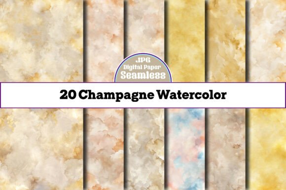 Download Champagne Watercolor Patterns - Watercolor patterns Collection