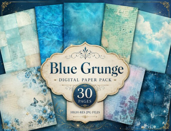 Download Dark Blue Watercolor Digital Paper Pack - Premium Resources