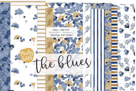 Download Singing the Blues Watercolor Patterns - Watercolor patterns Collection