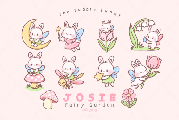 Download Kawaii Bunny Fairy Garden Clipart - Clipart Collection