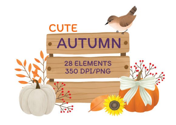 Download Cute Auutmn Decorations Clipart. - Clipart Collection