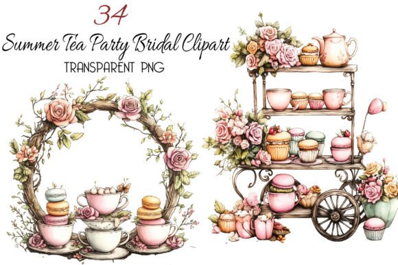 Download Summer Tea Party Bridal Clipart - Clipart Collection