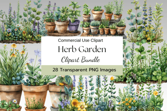 Download Herb Garden Watercolor Clipart - Clipart Collection