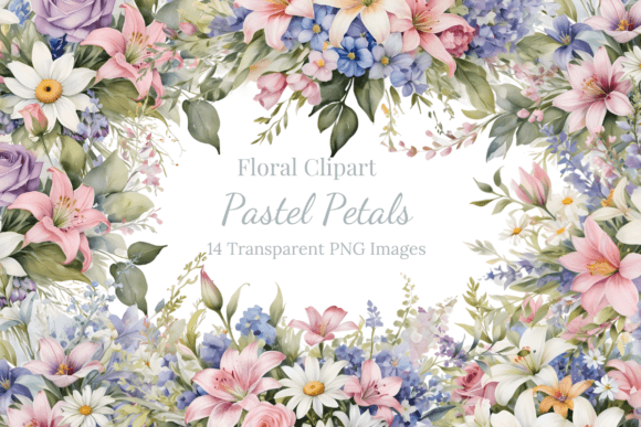 Download Pastel Petals Floral Sublimation Clipart - Clipart Collection