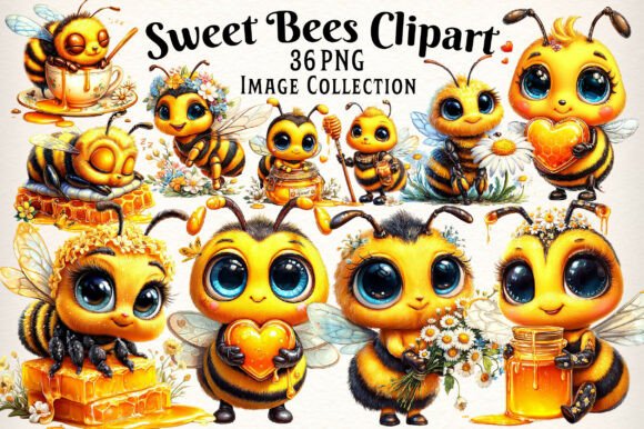 Download Sweet Bees Clipart, Cute Bee Clipart - Clipart Collection