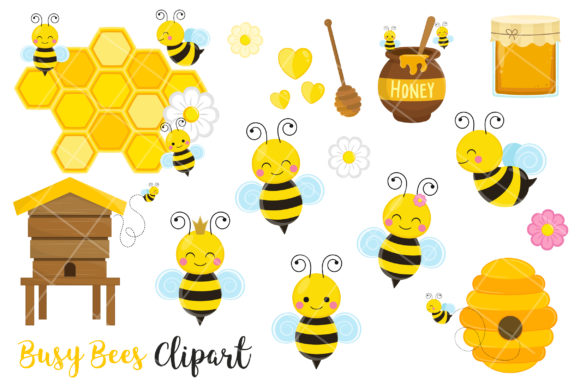 Download Bees Clipart, Cute Bees and Honey Clipart - Clipart Collection