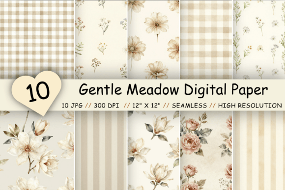 Download Gentle Meadow Digital Paper Pack - Premium Resources