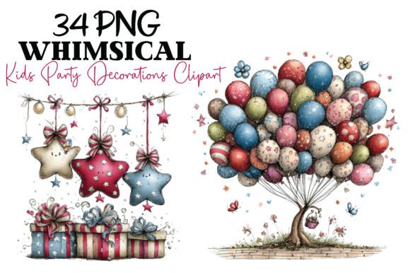Download Whimsical Kids Party Decorations Clipart - Clipart Collection