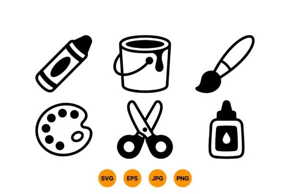 Download Craft Supplies Icon Clipart Set - Clipart Collection