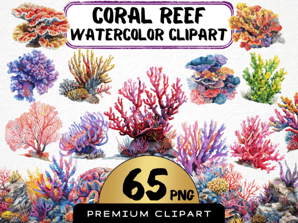 Download Watercolor Coral Reef Clipart - Clipart Collection