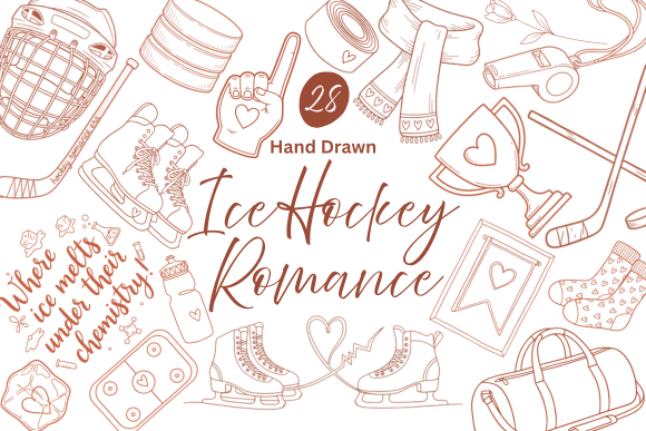 Download Hand Drawn Ice Hockey Romance Clipart - Clipart Collection