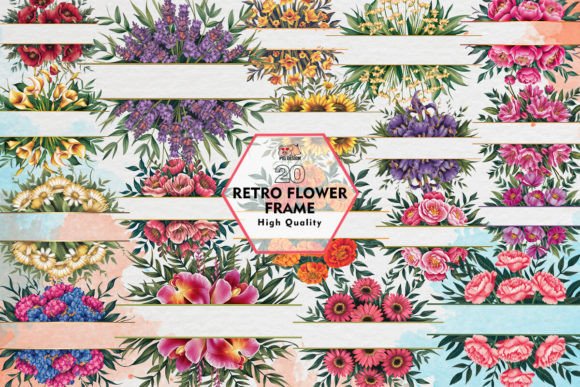 Download Retro Flower Frame Clipart PNG Graphics - Clipart Collection